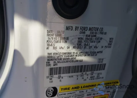 2012 Lincoln Navigator L from USA, damaged, VIN 5LMJJ3J51CEL06122